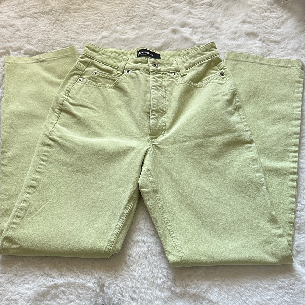 Cambio Womens Pastel Green Straight Leg Jeans